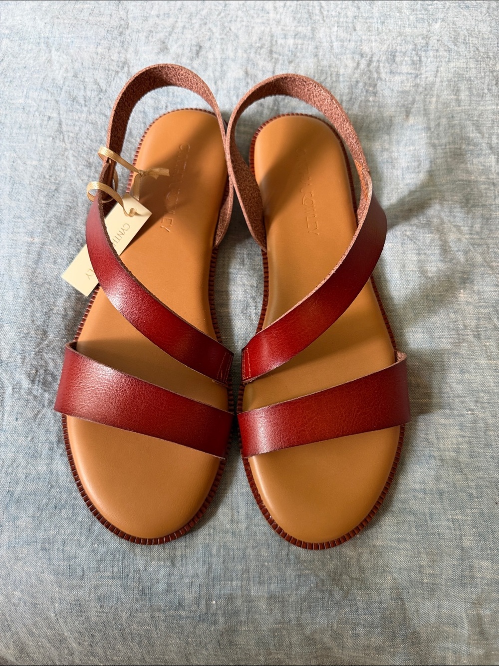 Cynthia Rowley Women's Brown Leather Slingback Sandals